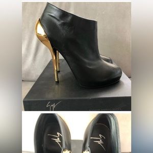 Giuseppe Zanotti Gold Heel Zip Bootie